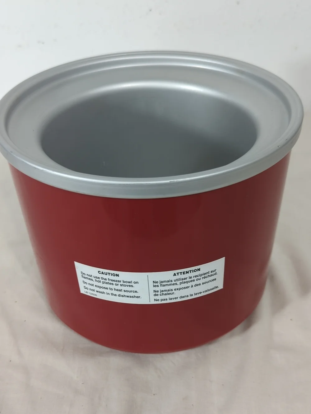 Cuisinart Ice Cream Maker ICE-20, ICE-21, Red Replacement Part Freezer Bowl 1½ Q